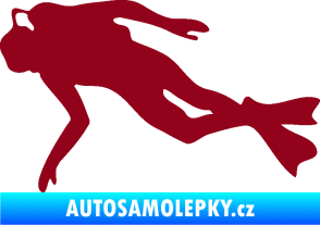 Samolepka Potápěč 002 levá bordó vínová