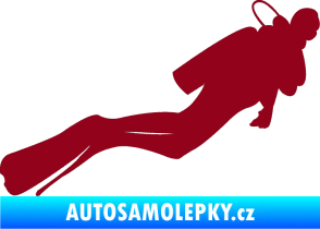Samolepka Potápěč 005 pravá bordó vínová