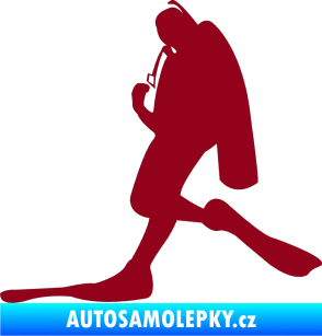 Samolepka Potápěč 007 levá bordó vínová
