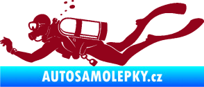 Samolepka Potápěč 011 levá bordó vínová