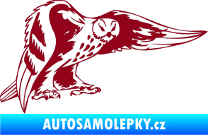 Samolepka Predators 094 pravá sova bordó vínová