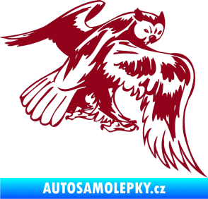 Samolepka Predators 100 pravá sova bordó vínová