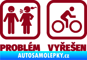 Samolepka Problém? Vyřešen 004 bordó vínová