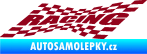 Samolepka Racing nápis v šachovnici bordó vínová