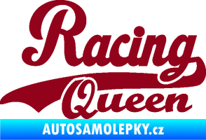 Samolepka Racing Queen nápis bordó vínová