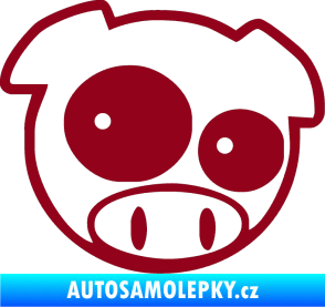 Samolepka Rally pig 001 pravá bordó vínová