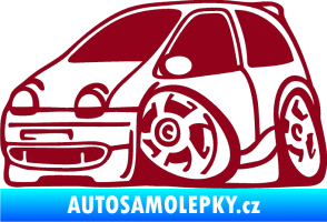 Samolepka Renault Twingo karikatura levá bordó vínová