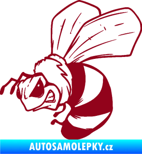 Samolepka Rozzuřená vosa 002 levá bordó vínová