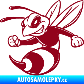 Samolepka Rozzuřená vosa 006 levá bordó vínová