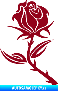 Samolepka Růže 002 levá bordó vínová