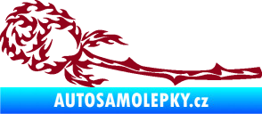 Samolepka Růže 004 levá z plamenů bordó vínová