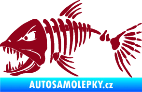 Samolepka Ryba kostra 005 levá bordó vínová