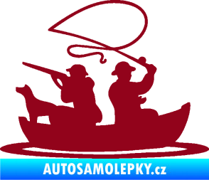 Samolepka Rybaření a lov 001 pravá bordó vínová
