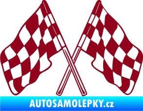 Samolepka Šachovnice 051 bordó vínová