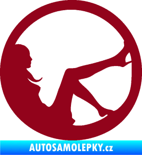 Samolepka Sexy lady 003 pravá v kruhu bordó vínová