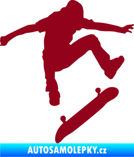 Samolepka Skateboard 005 pravá bordó vínová