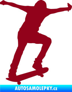 Samolepka Skateboard 006 pravá bordó vínová