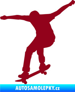 Samolepka Skateboard 011 levá bordó vínová