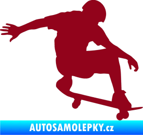 Samolepka Skateboard 012 pravá bordó vínová