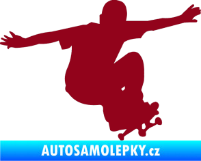 Samolepka Skateboard 014 pravá bordó vínová