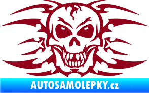 Samolepka Skeleton - lebka bordó vínová