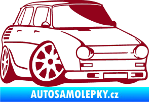 Samolepka Škoda 100 karikatura pravá bordó vínová