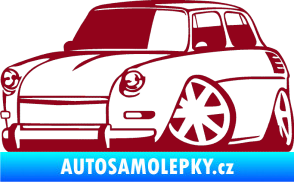 Samolepka Škoda 1000 karikatura levá bordó vínová