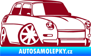 Samolepka Škoda 1000 karikatura pravá bordó vínová