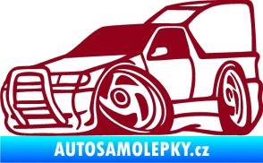 Samolepka Škoda Felicia pickup karikatura levá bordó vínová