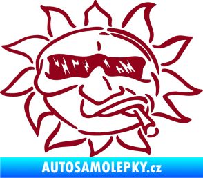 Samolepka Slunce pravá bordó vínová