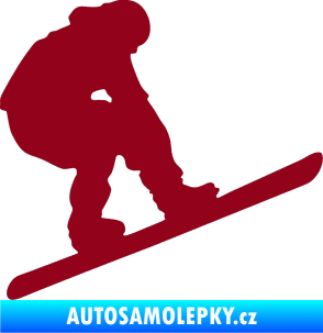 Samolepka Snowboard 002 pravá bordó vínová