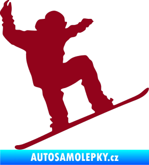 Samolepka Snowboard 003 pravá bordó vínová