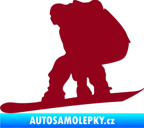 Samolepka Snowboard 010 levá bordó vínová
