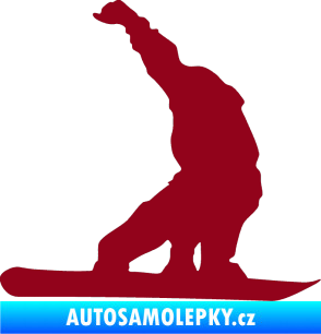 Samolepka Snowboard 011 pravá bordó vínová