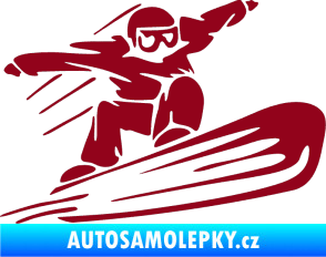 Samolepka Snowboard 014 pravá bordó vínová