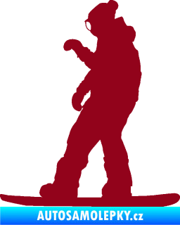 Samolepka Snowboard 028 levá bordó vínová