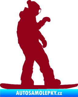 Samolepka Snowboard 028 pravá bordó vínová
