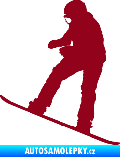 Samolepka Snowboard 030 levá bordó vínová