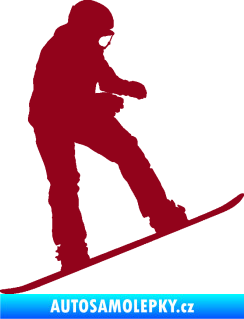 Samolepka Snowboard 030 pravá bordó vínová