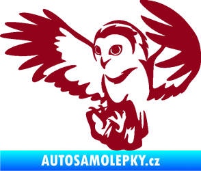 Samolepka Sova 006 levá bordó vínová