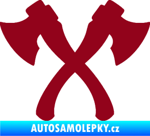 Samolepka Spojené sekery bordó vínová