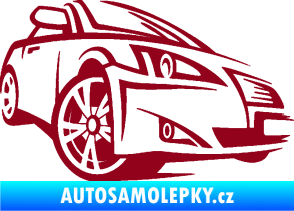 Samolepka Sportovní auto 001 pravá bordó vínová