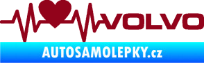 Samolepka Srdeční tep 021 pravá volvo srdcem bordó vínová