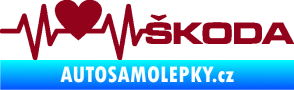 Samolepka Srdeční tep 025 pravá škoda bordó vínová