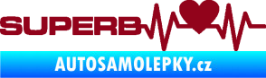 Samolepka Srdeční tep 072 levá Superb bordó vínová