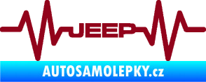 Samolepka Srdeční tep 081 Jeep bordó vínová