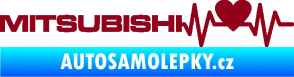 Samolepka Srdeční tep 082 levá Mitsubishi bordó vínová
