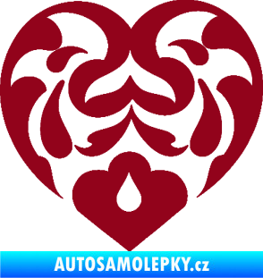 Samolepka Srdíčko 007 bordó vínová