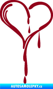 Samolepka Srdíčko 012 pravá bordó vínová