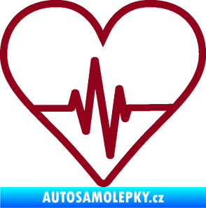 Samolepka Srdíčko 017 ekg křivka bordó vínová
